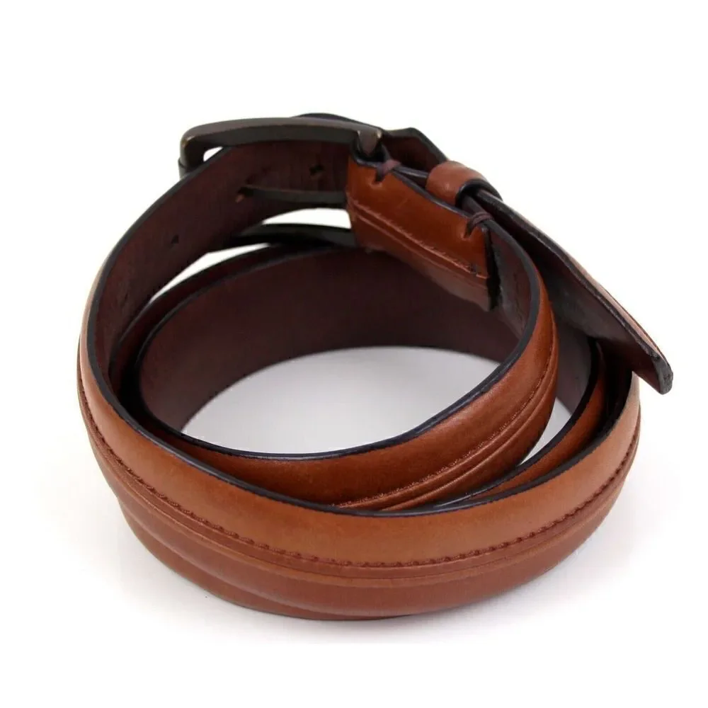 WILL Leather Goods TAN BROWN GENUINE LEATHER 1 3/8